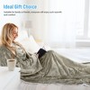 Catalonia Plush Fleece Wearable Blanket with Sleeves Arms, Super Soft Snuggly Body Blanket for Womens Mens, Portable TV Blankets, Gift for Her - 4 of 4