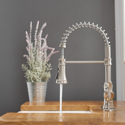 Brushed Nickel Single-Handle Pull-Down Sprayer Kitchen Faucet