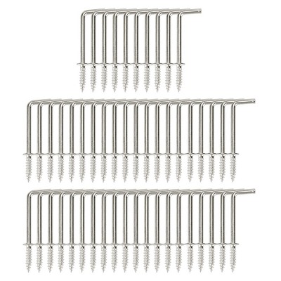 Unique Bargains Metal Home Vinyl Screw-in Cup Hook Hanger Holder 50 Pcs