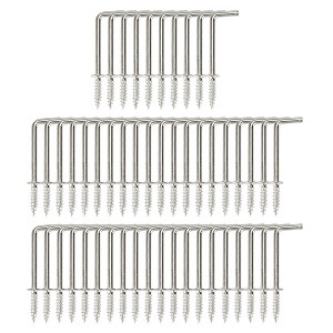 Unique Bargains Metal Home Vinyl Screw-in Cup Hook Hanger Holder 50 Pcs - 1 of 4