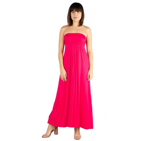 Strapless Empire Waist Maxi Dress-pink-m : Target