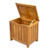 15-Gallon Acacia Deck Box with Hydraulic Lid and Slatted Sides,Small Weather-Resistant Outdoor Storage for Patio-The Pop Home - 3 of 4
