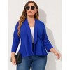 Coolmee Women Plus Size Casual Blazer Open Front Long Sleeve Work Office Cardigan Jackets - 3 of 4
