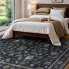 Lahome Vintage Vine Center Full Coverage Short Pile Velvet Rectangular Indoor Area Rug - 4 of 4