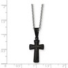 Black Bow Jewelry Small Black Plated Pillow Cross Necklace in Stainless Steel, 16 Inch - 2 of 4