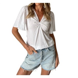 Women's Courtney V Neck Twist Tee - SIX/FIFTY - 1 of 4