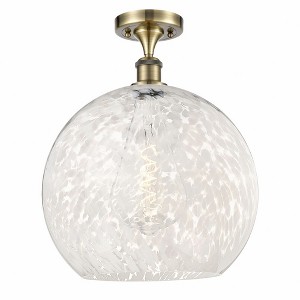 White Mouchette - 1 Light Semi-Flush Mount In Modern Style-17.88 Inches Tall and 13.75 Inches Wide - 1 of 1