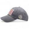 Alilang Denim Baseball Cap with USA Embroidery and American Flag Patch- One Size Fits Most, Gray - 3 of 4