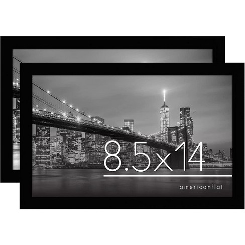 Golden State Art 8x10 Aluminum Picture Frame Black - With Round Corners - With Mat For 5x7 Photo Or Without Mat For 8 X 10 Photo - Real Glass - For