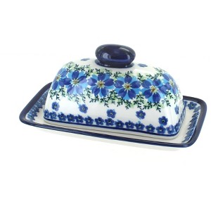 Blue Rose Polish Pottery 1377 Zaklady Butter Dish - 1 of 1