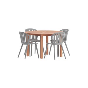 Amazonia 5pc Eucalyptus Round Luna Outdoor Patio Dining Set - 1 of 4