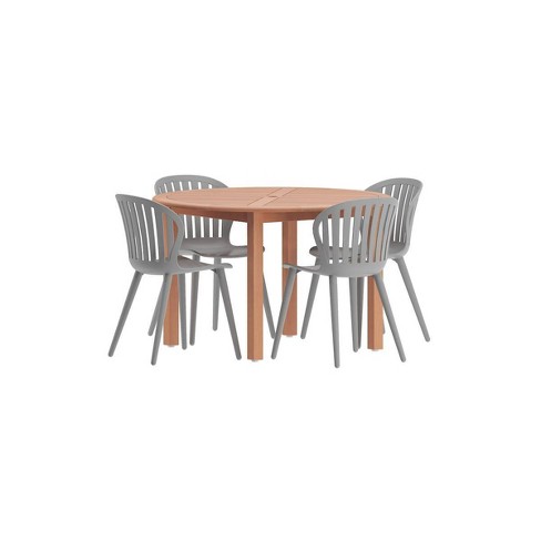 Amazonia 5pc Eucalyptus Round Luna Outdoor Patio Dining Set - image 1 of 4