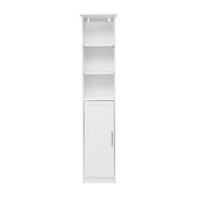 White Engineered Wood Cabinet with Adjustable Shelving