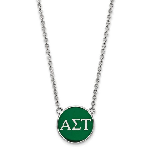 Black Bow Jewelry Sterling Silver Alpha Sigma Tau Greek Life Necklace 18 Inch - image 1 of 4