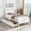 Tangkula Twin Size Platform Bed w/ Drawers 2 Pull-out Drawers Headboard & Footboard White - 3 of 4