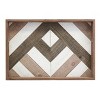 18" x 12.3" Country Rustic Geometric Wooden Serving Tray Brown - Stonebriar Collection - 2 of 4