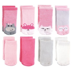 Luvable Friends Baby Girls Fun Essential Socks, Hippo Cat - 1 of 1
