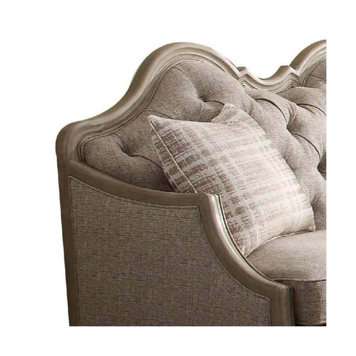 Acme Furniture Chelmsford Sofa Beige Fabric/Antique Taupe - thumbnail 2