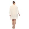 PS Sheer Embroidered Knee Length Cover Up Dress - White Mark - 3 of 4