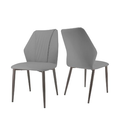 Set of 2 Upholstered Dining Room Chair with Microfiber PU Leather Cover Kitchen High Back Armless Side Chairs for Dining Rooms