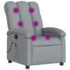 vidaXL Adjustable Massage Recliner Chair-Light Gray Fabric With Vibration Function-Manual Reclining Lounge Armchair For Home - 2 of 4