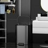 JANSNO Stainless Steel Ellipse Kitchen Trash Can – 13 Gallon (50L), Foot Pedal Operated, Soft Close - 3 of 4