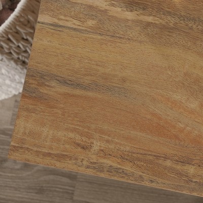 Sindoori Mango Engineered Wood Nightstand with Herringbone Pattern