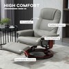 Dexmalle Faux Leather Manual Recliner Chaise Lounge with Swivel,Gray - 3 of 4