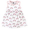 Hudson Baby Infant and Toddler Girl Cotton Dress and Cardigan Set, Modern Rainbow - 4 of 4