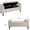 Storage Ottoman Bench, Entryway Shoe Bench, Upholstered End-of-Bed Storage Chest, Storage Stool with Rolled Armrests & Wood Legs for Hallway - 2 of 4