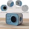 SEVOBAL Outdoor Cat House Cat Shelter with Bed Mat Feral Cat Pet House Indoor Outdoor Weatherproof Insulated Easy Assembly, Blue, 20.8"*14.2"*15.9" - 4 of 4