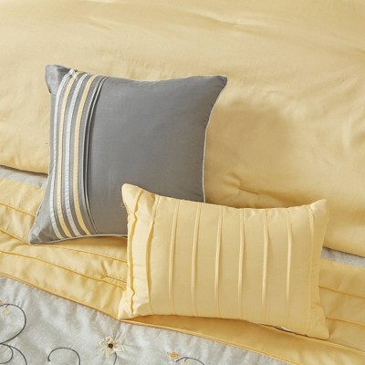 King Gray and Yellow Reversible 7-Piece Bedspread Set