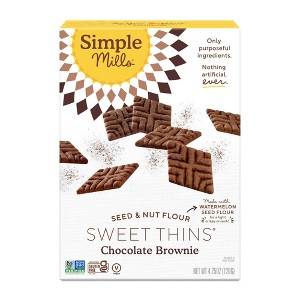 Simple Mills Chocolate Brownie Sweet Thins - 4.25oz - 1 of 4