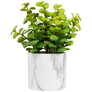 Northlight Artificial Privet Plant with Faux Marble Pot - 8.5" - Green - 1 of 4