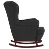 vidaXL Rocking Chair with Solid Wood Rubber Legs Black Velvet - 4 of 4