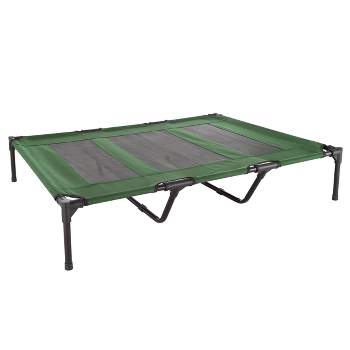 Pet Adobe Pet Portable Indoor/Outdoor Elevated Pet Bed - Raised Cot-Style Bed for Dogs & Cats - 48" x 35.5", Green