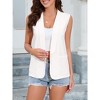 Women's Sleeveless Vest Blazer Fully Lined Fashion Casual Open Front Work Office Tops Jacket Pockets - 2 of 4