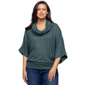 24seven Comfort Apparel Cowl Neck Dolman Sleeve Sweater Top - 1 of 4