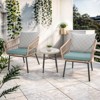 IULULU 3 Piece Patio Bistro Set, Wicker Chairs with Table & Cushions for Outdoor Spaces - 2 of 4