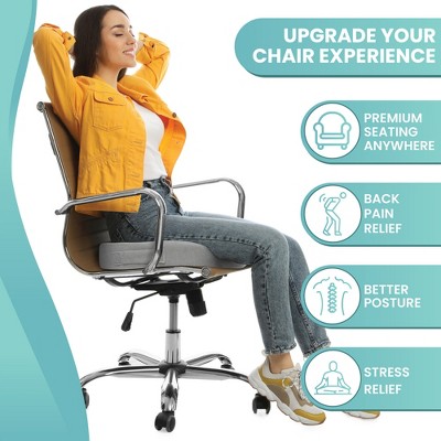 Gray Gel-Enhanced Memory Foam Ergonomic Seat Cushion