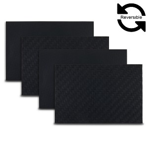 Dainty Home Lausanne Reversible Premium Vegan Leather 12" x 18" Placemats Set of 4 - 1 of 3