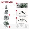 YOOCOZZ Classic Christmas Decoration - 7.5ft Unlit Snow-Flocked Slim Artificial Christmas Tree with Realistic Branches & 738 Tips, Easy to Setup - 4 of 4