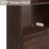 GAOMON 70''Farmhouse Bookcase with Drawers,Wooden Deep Bookshelves Storage Cabinet Organizer for Living Room, Kitchen, Home Office (Red Brown) - 3 of 4