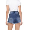 Womens Denim Shorts High Waisted Short Jeans Casual Summer Ripped Stretchy Jeans Shorts Frayed Raw Hem Denim Shorts - 4 of 4