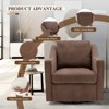 Lirago Brown 360° Swivel Accent Chair - Upholstered Fabric Leisure Armchair with Lumbar Pillow for Living Room, Dimensions 30.00"x34.20"x32.30" - 3 of 4