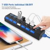 USB 3.0 Hub, 7-Port USB Data Hub Splitter with 1.75ft Long Cable USB Extension for Laptop, PC Computer, Flash Drive - with LED Individual On/Off - 2 of 4