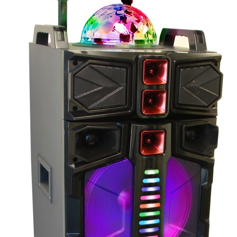 beFree Sound Dual 12 Inch Subwoofer Portable Bluetooth Party Speaker with LED Lights, 2 of 6