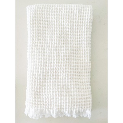 White & Taupe Cross Dyed Cotton Waffle Hand Towel (set Of 4) - Anaya :  Target