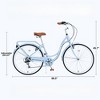 Infurnic Bicycles, 7 Speed Cruiser Bikes, Ladies Bicycle with Leather Saddle and Comfortable Grips, Blue, 45.7"*22.05"*66.5" - 2 of 4