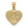 Black Bow Jewelry 14k Yellow Gold & White Rhodium Guardian Angel Heart Pendant, 13mm - 3 of 4